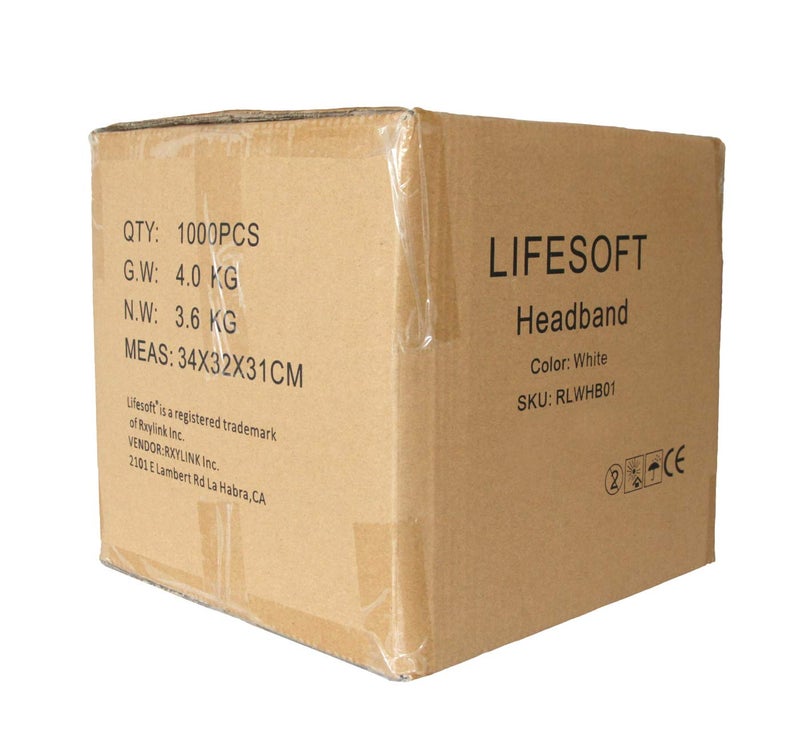 LIFESOFT 100 Count Disposable Facial Spa Headbands Individual Wrapped - Image 2